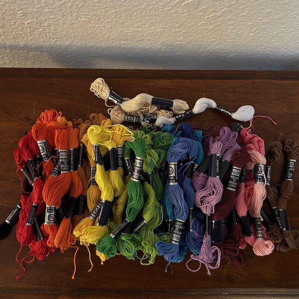 Lot Of 82 DMC Thread Multi Color 100% Cotton Embroidery Thread Craft Rainbow